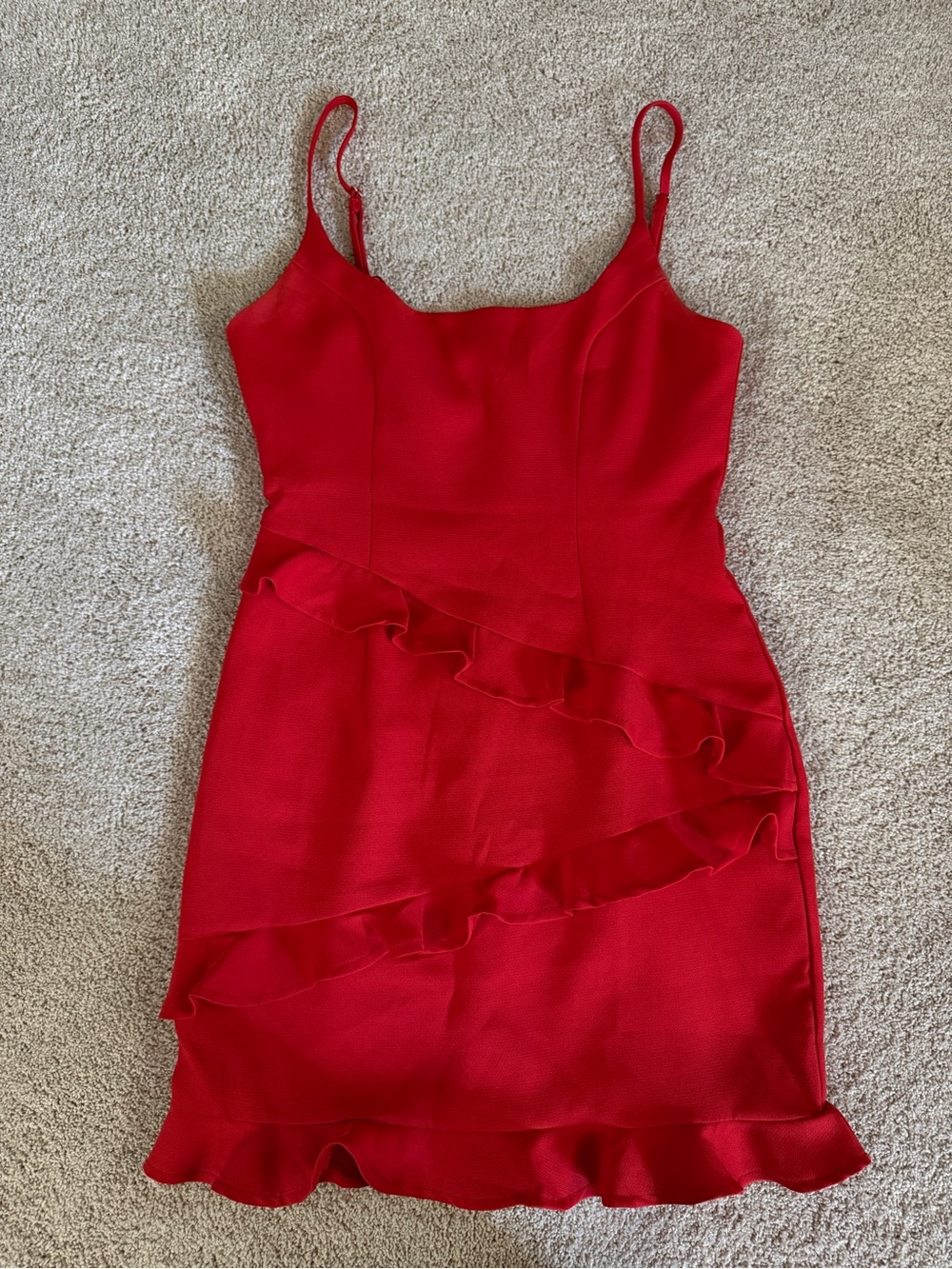 Hello Molly Red Ruffle Mini Dress - Picture 2 of 7